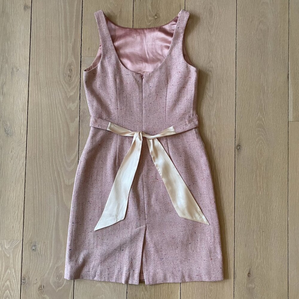 Pink Wool Tweed Dress w/ Multicolor and Gold Speckles, Max and Cleo, Size 4 - Picture 2 of 5